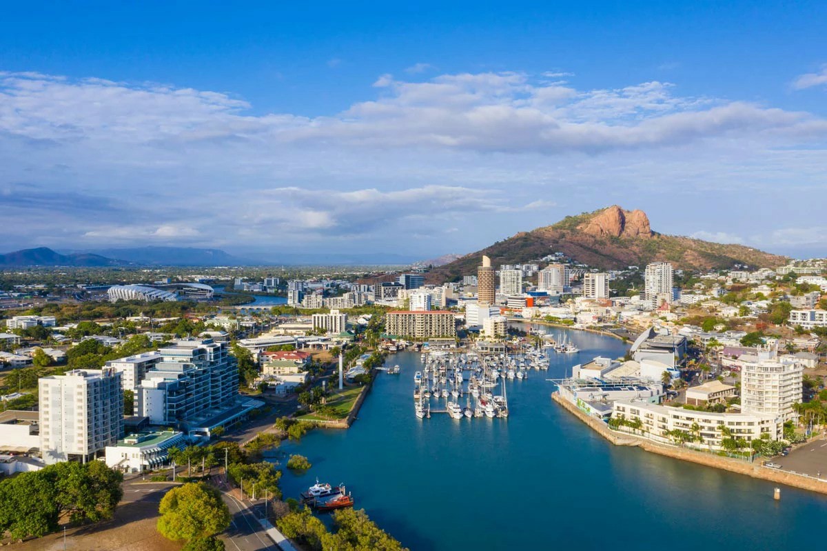 Arial Shot of Townsville CBD